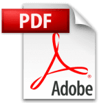 A red pdf button is on top of the adobe logo.